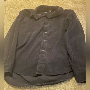 Vintage style corduroy navy izod button up size large